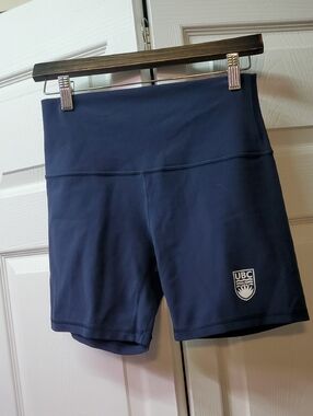 LULULEMON SIZE 8 Navy High-Rise Athletic Bike Shorts